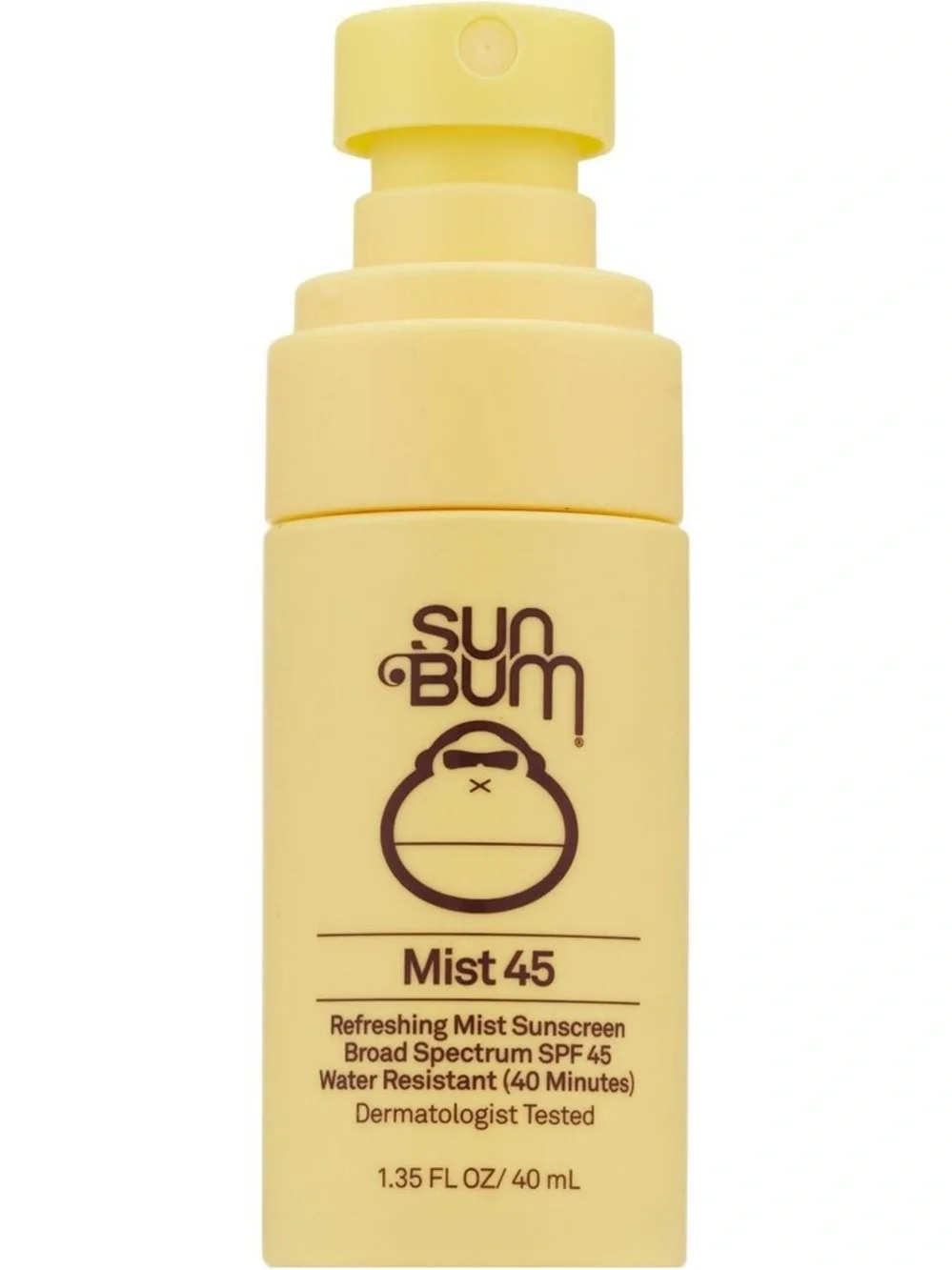 Sun Bum Original SPF 45 Sunscreen Face Mist. 1.35 FL OZ/ 40 mL.